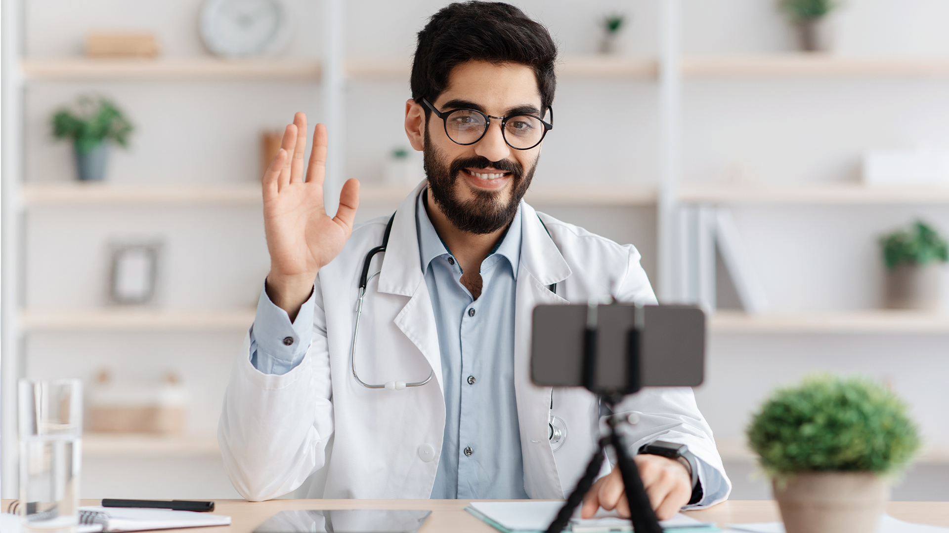 doctor on a video call