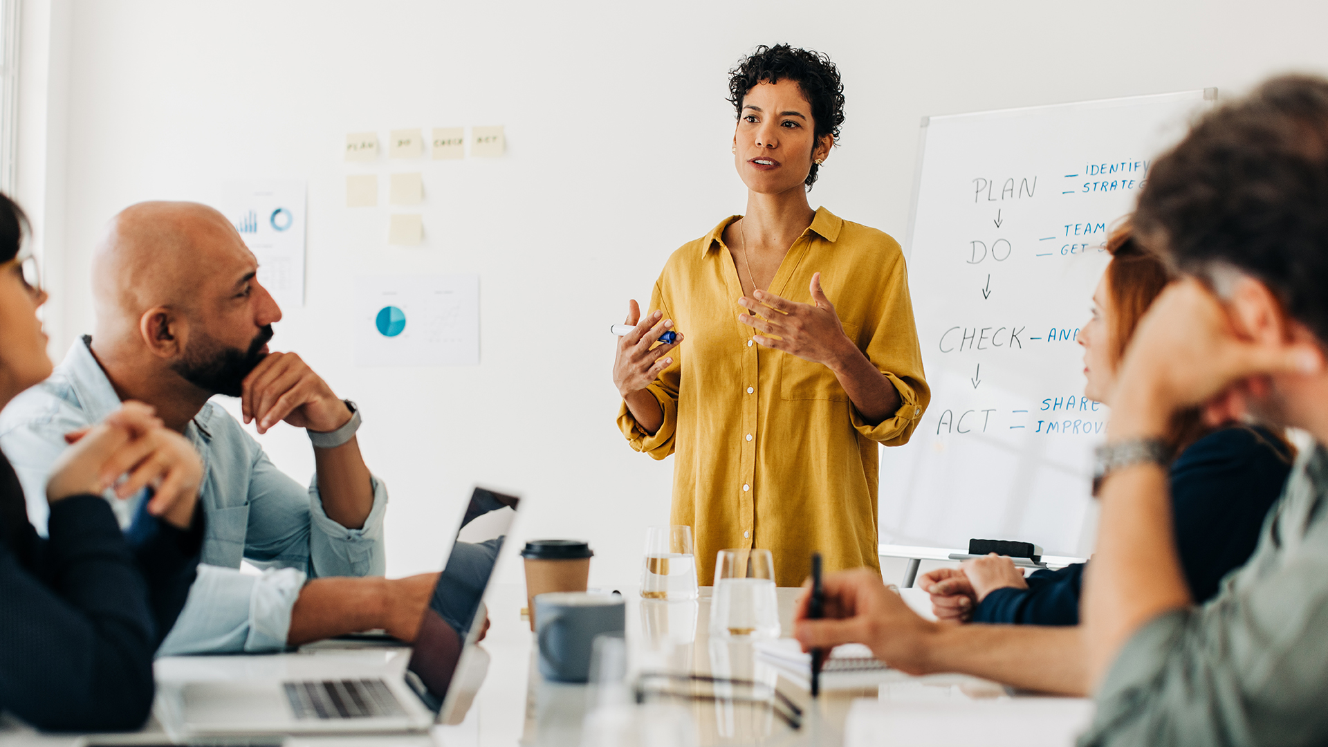 Woman leading a team meeting