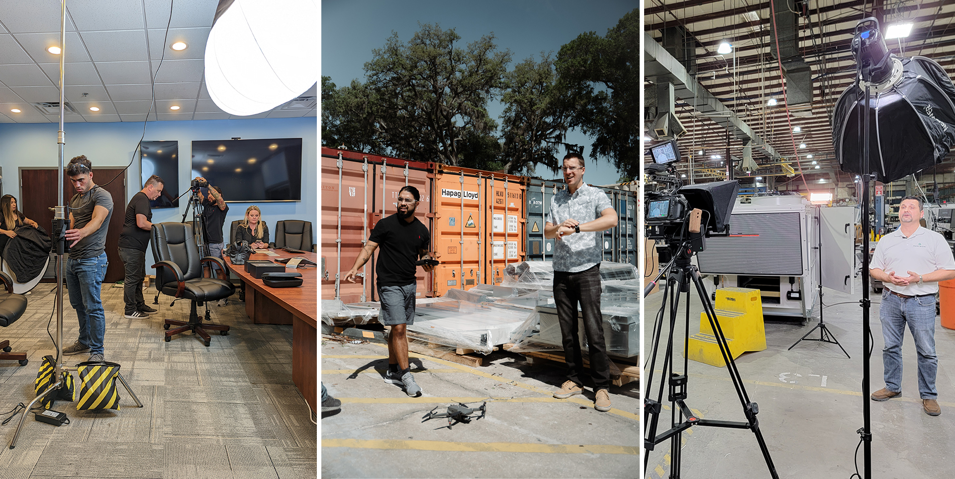 on set photo and video shoot