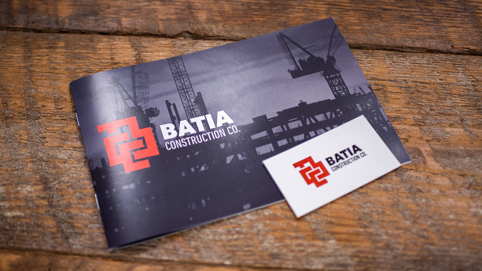 batia construction co branded business card and collateral designed by ph3 agency plus brewery