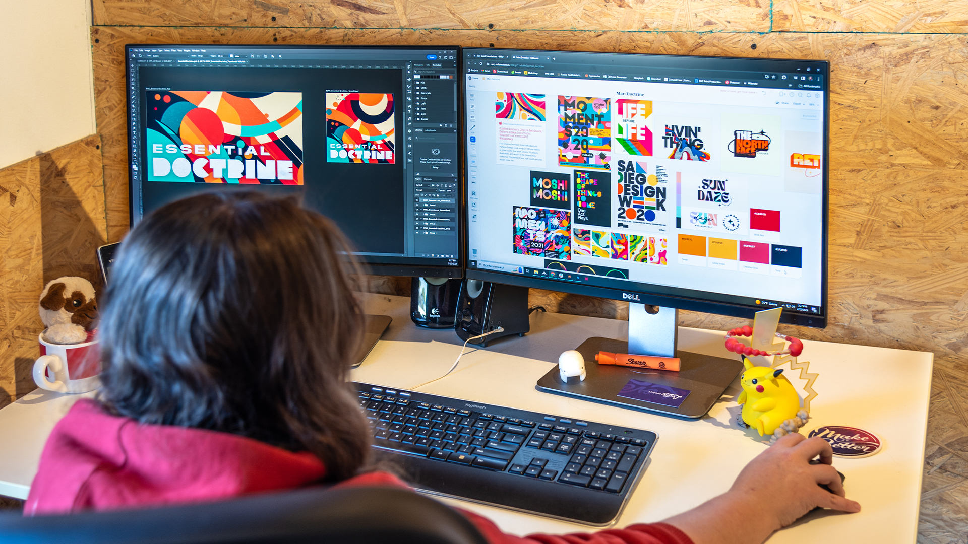 ph3 agency brewery graphic designer at desk making digital graphics for client